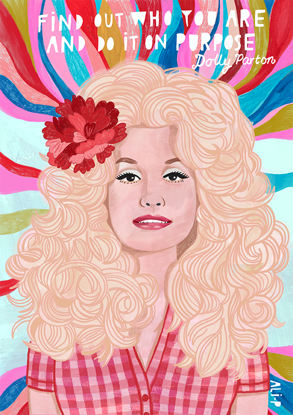 Ali-P Art Dolly Parton Portrait Print